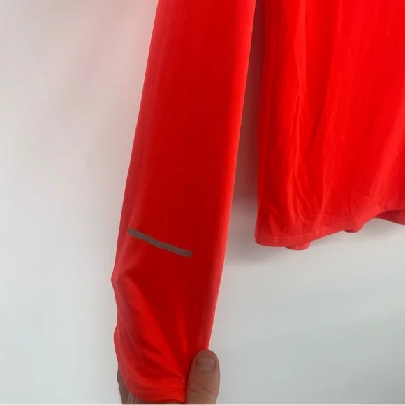 Nike Neon Orange/ Red Dri-Fit Long Sleeve Running Longsleeve Shirt - Picture 3 of 5